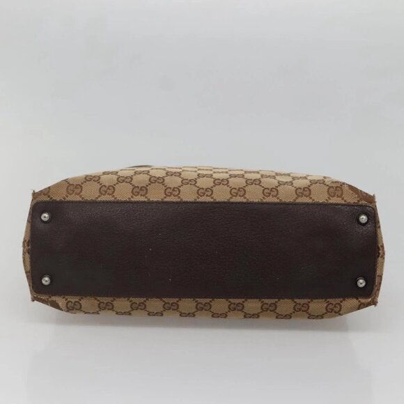 GUCCI GG Canvas Hand Bag Beige Gold 121023 Auth 135055 - Picture 6 of 16